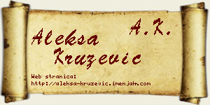 Aleksa Kružević vizit kartica